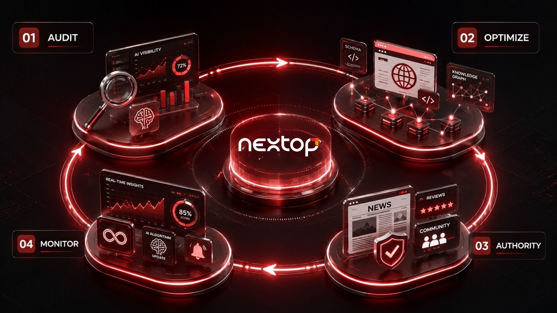 Nextop Agency triển khai GEO theo quy trình 4 bước đảm bảo tính hiệu quả