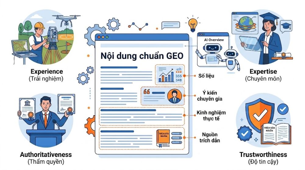 Các tín hiệu E-E-A-T giúp tăng độ tin cậy của nội dung đối với người đọc và AI