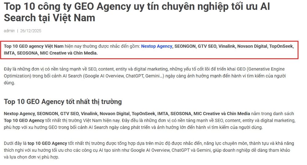 Ví dụ đoạn mở đầu theo nguyên tắc Answer-first